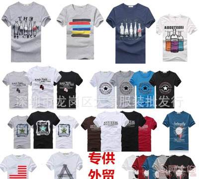 大象庫存男式短袖T恤 夏季時(shí)尚男裝的批發(fā)優(yōu)選